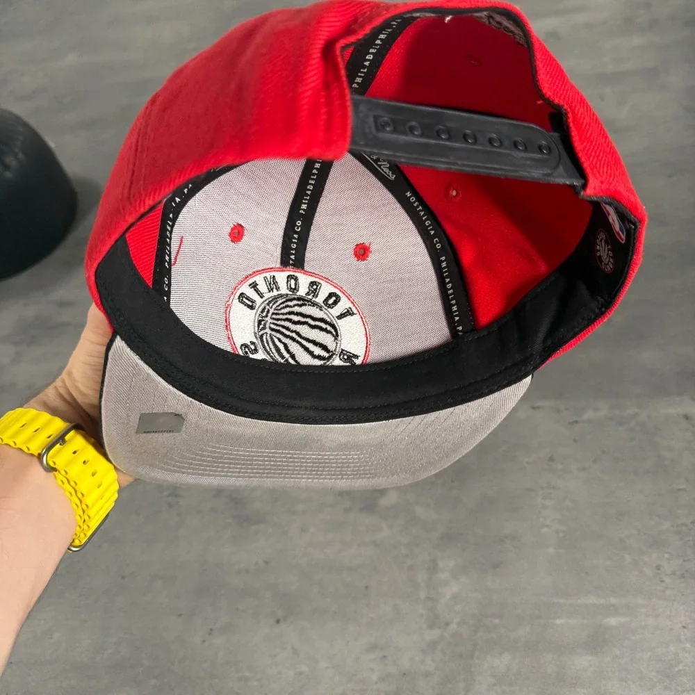 Mitchell & Ness Toronto Raptors Snapback Hat Red Black NBA Cap 2 Tone Wool Blend